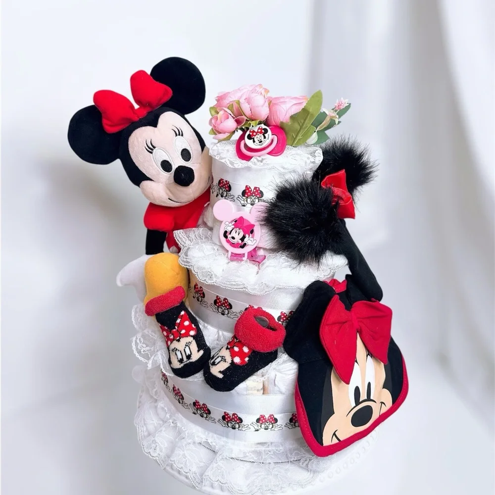 Minnie Mouse Diaper Cake, Baby Shower Gift
